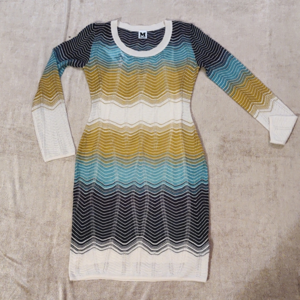 M Missoni Long sleeve knit stripe pattern dress, Size 4 or S